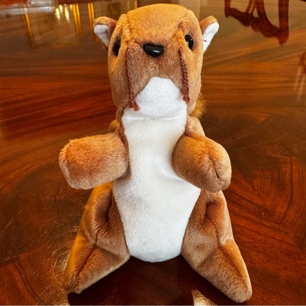Vintage Ty Beanie Baby Nuts Squirrel 1996 PE Pellets 5th Gen Detached Tag